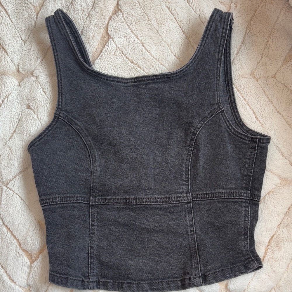 Gray Denim Women's Top